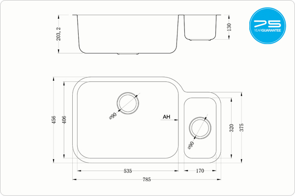 ETRODUO 781/450U BBL Sink