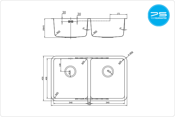 LUXSODUO25 340/340U Sink