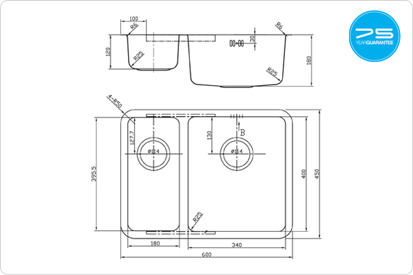 LUXSODUO25 180/340U Sink