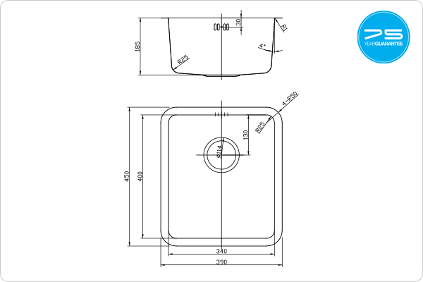 LUXSOUNO25 340U Sink