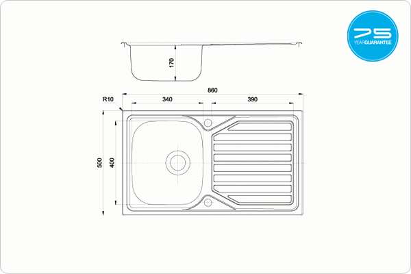 VELOREUNO 860i Sink