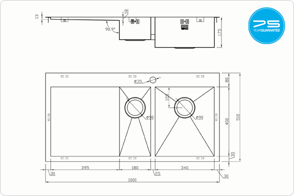 ZENDUO 61-F BBR Sink