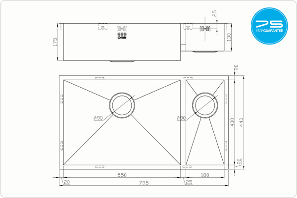 ZENDUO 550/180U Sink