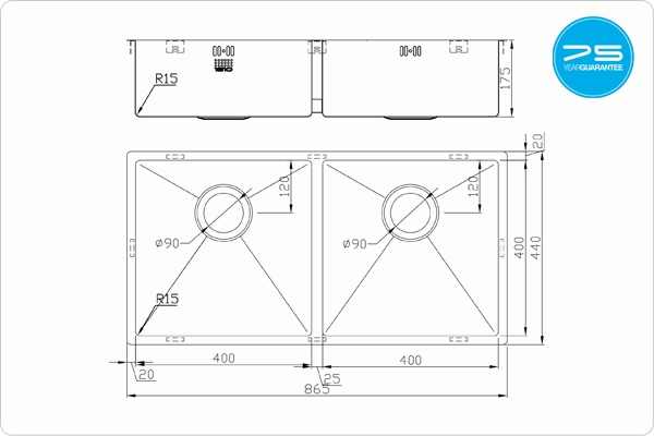 ZENDUO15 400/400U Sink