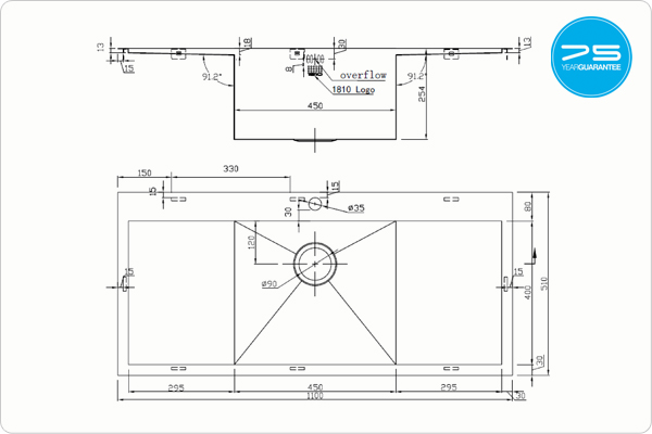 ZENUNO 45I-F Deep Sink