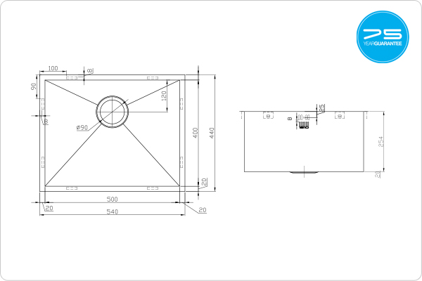 ZENUNO 500U Deep Sink